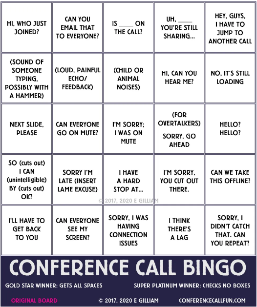 conference call bingo