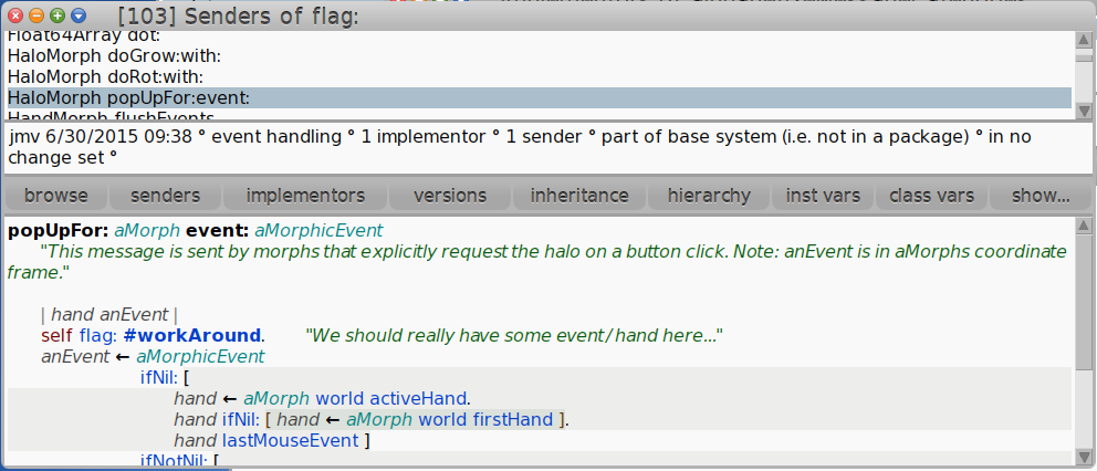 Using the live flagging system in Cuis Smalltalk